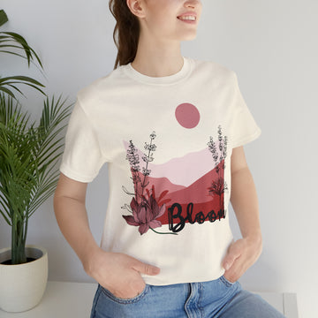 Pastel Floral Bloom Graphic T-Shirt, Cute Casual Women's Tee