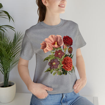 Botanical graphic T-shirt / Vintage Flowers Unisex Jersey Short Sleeve Tee