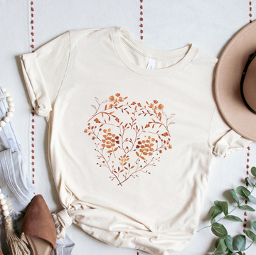 Fall Leaves heart Unisex Jersey Short Sleeve Tee