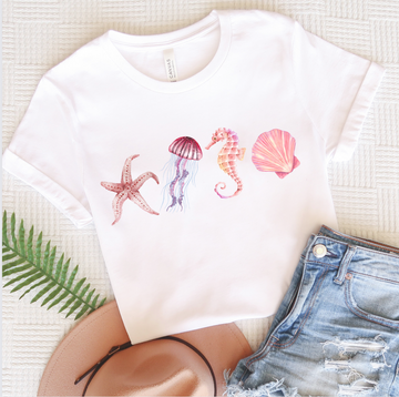 Cute sea life shirt, Ocean-themed t-shirt, Marine life graphic tee