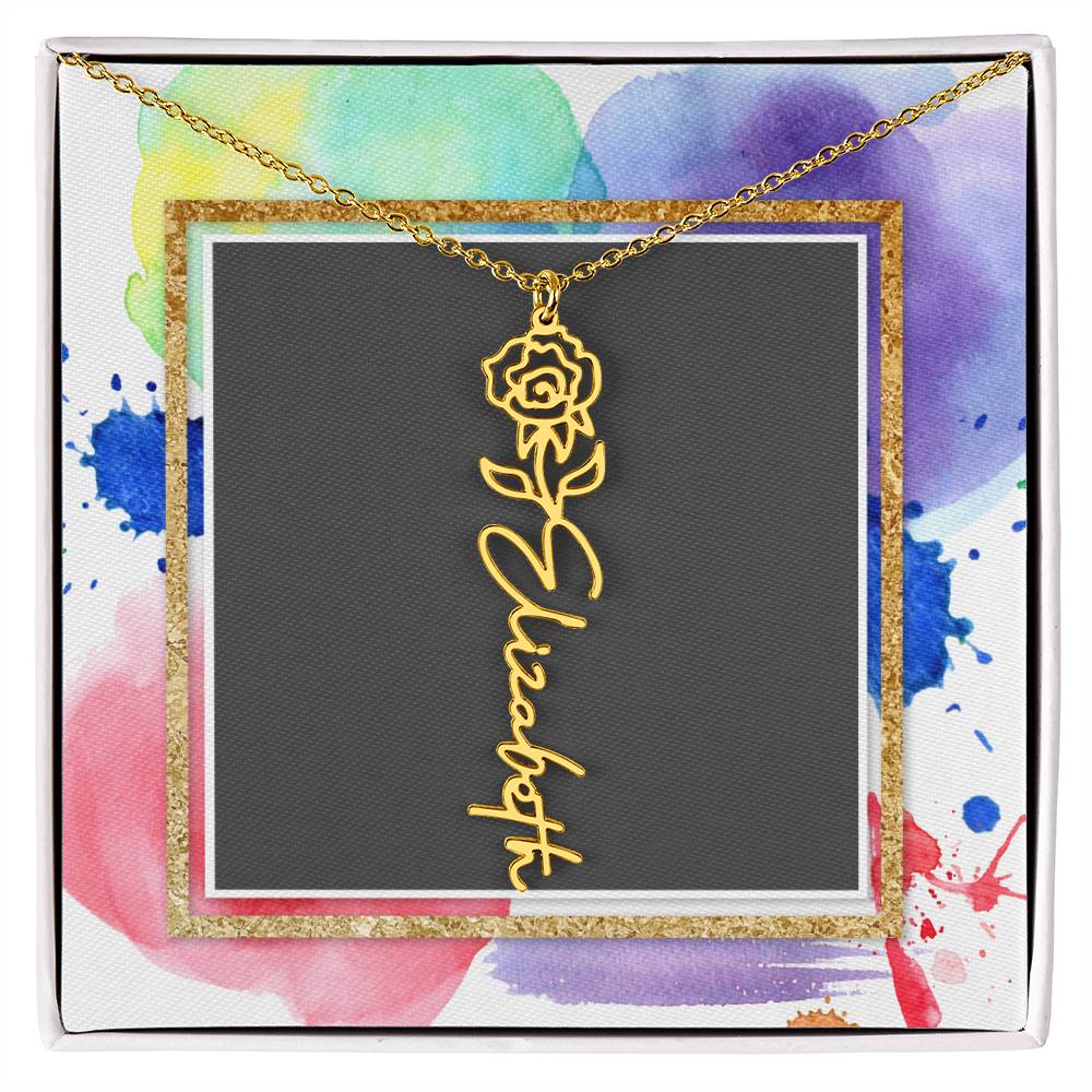 Personalized Birth Month Flower Pendant