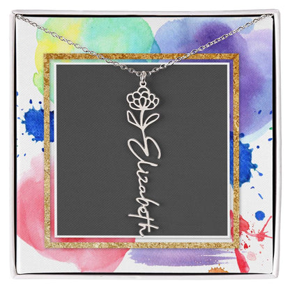 Personalized Birth Month Flower Pendant