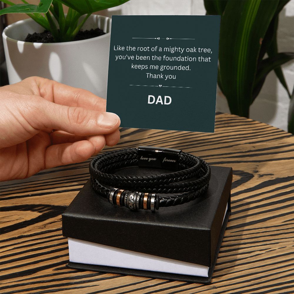 Dad, My Foundation - Thank You Card & Bracelet Set