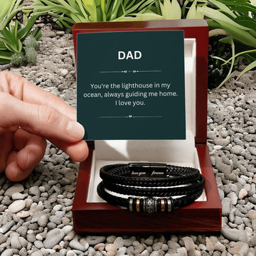 Dad, My Lighthouse - Love Note & Bracelet Set