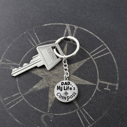 Unique Personalized Father's Day Gift - Custom Keychain with Heartfelt Message: 'Dad, My Life's Compass