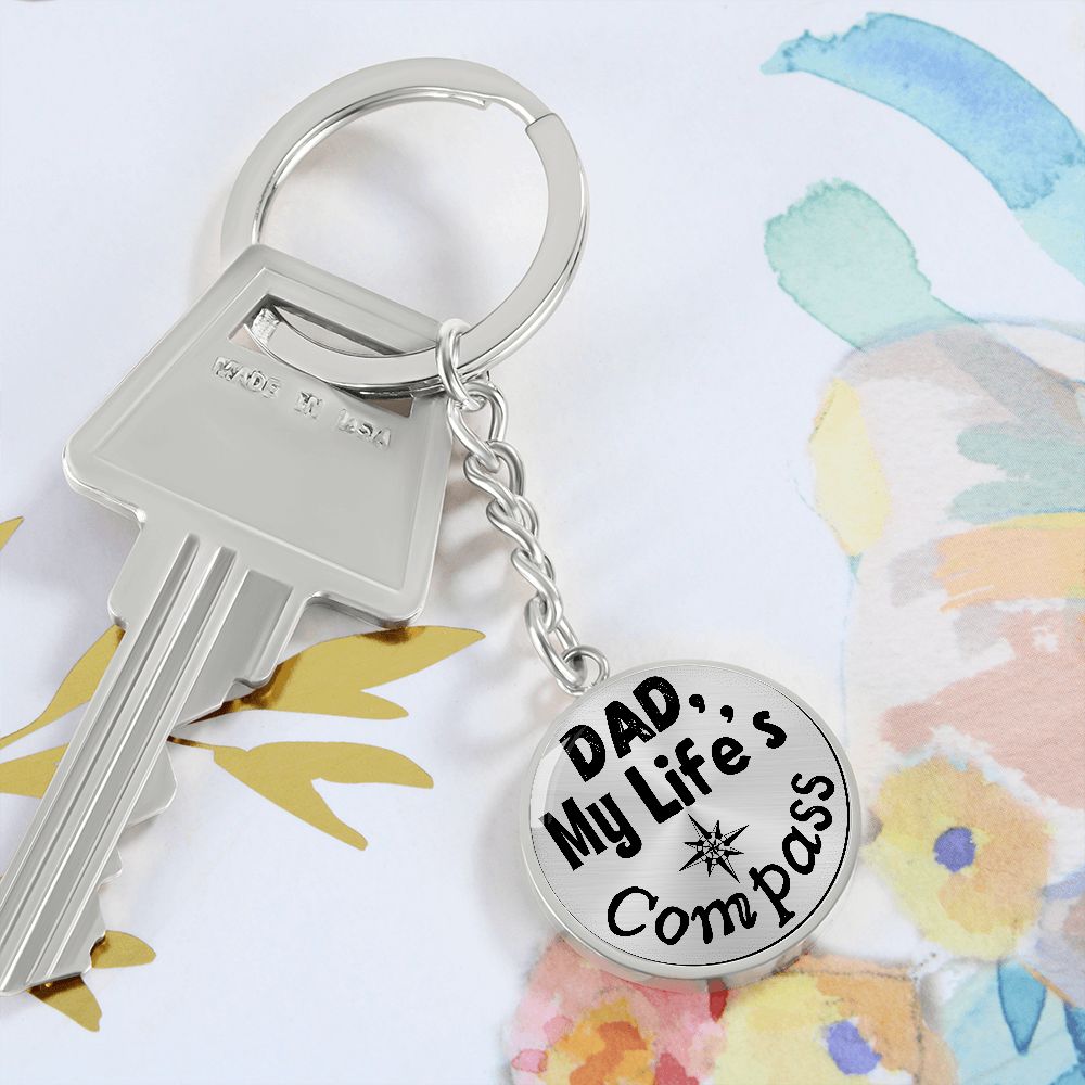 Unique Personalized Father's Day Gift - Custom Keychain with Heartfelt Message: 'Dad, My Life's Compass