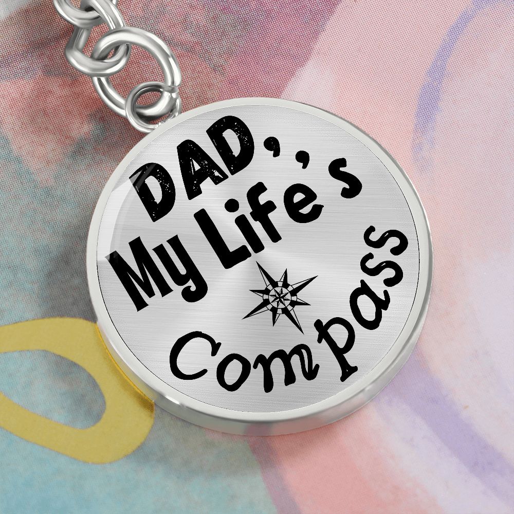 Unique Personalized Father's Day Gift - Custom Keychain with Heartfelt Message: 'Dad, My Life's Compass