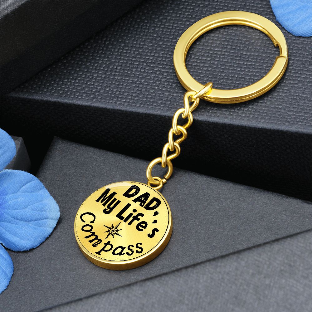 Unique Personalized Father's Day Gift - Custom Keychain with Heartfelt Message: 'Dad, My Life's Compass