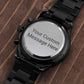 Personalized Gift for him, Black Chronograph Watch