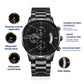 Personalized Gift for him, Black Chronograph Watch