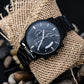 Personalized Gift for him, Black Chronograph Watch