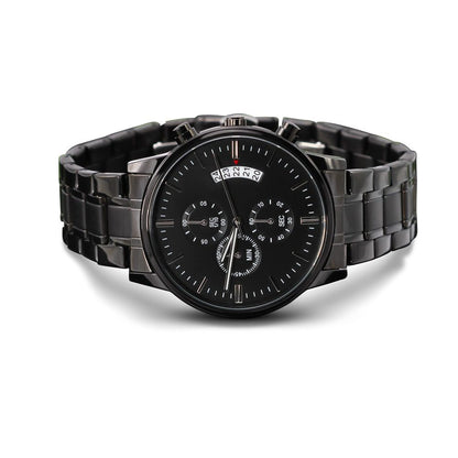 Personalized Gift for him, Black Chronograph Watch